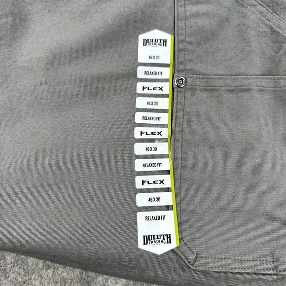 Duluth Trading Pants Mens 46x30 Gray DuluthFlex Fire Hose Carpenter Relaxed Fit - Picture 2 of 16